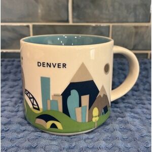 2013‎ Starbucks Coffee Tea Cup Mug "You Are Here" Collection DENVER 14oz EUC!